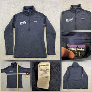 Patagonia Better Sweater Pullover Womens XS Navy Blue 1/4 Zip Fleece Reify Logo